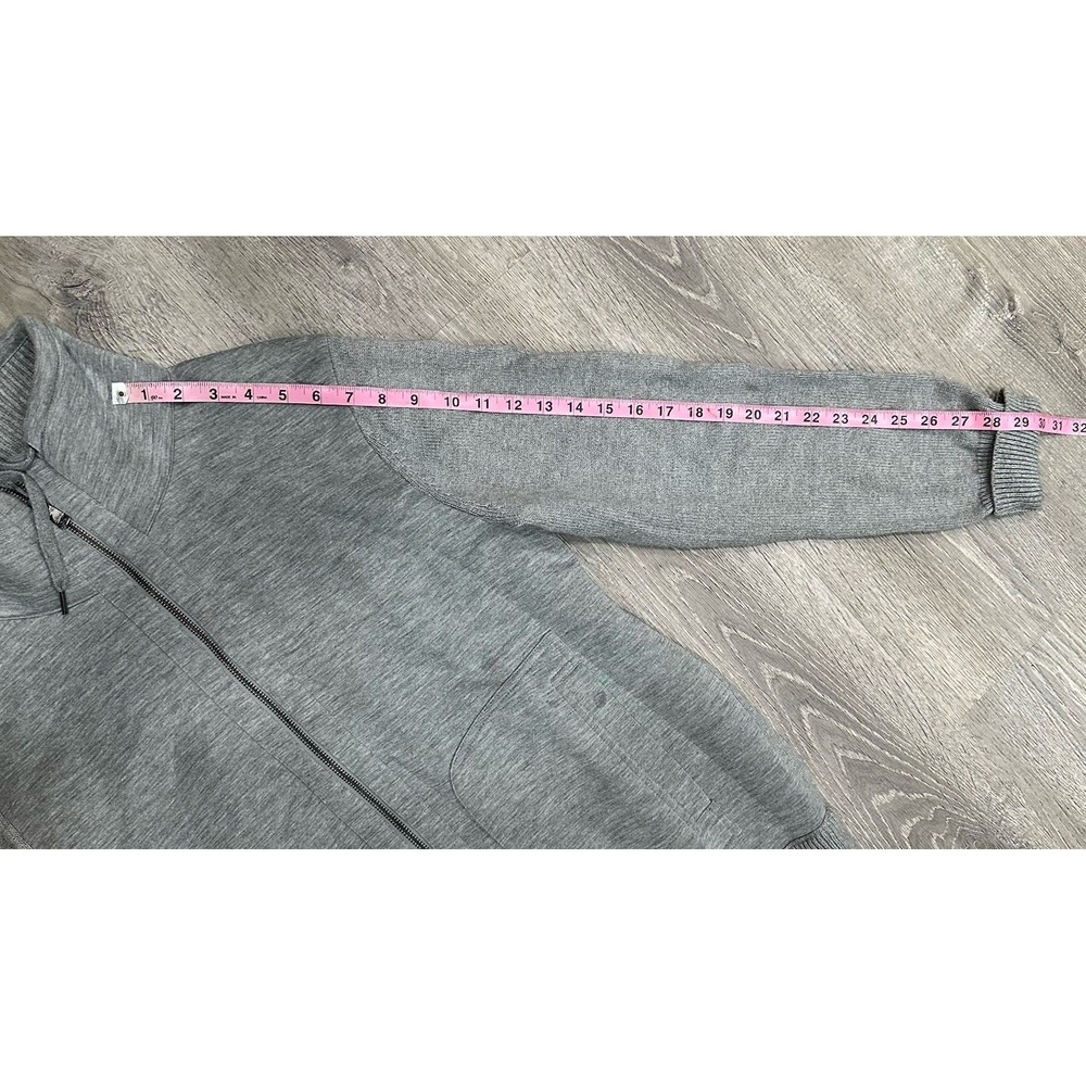 Banana Republic Sweater Mens Large Gray Cardigan Collared Heavy Full Zip Sweater - Picture 7 of 13
